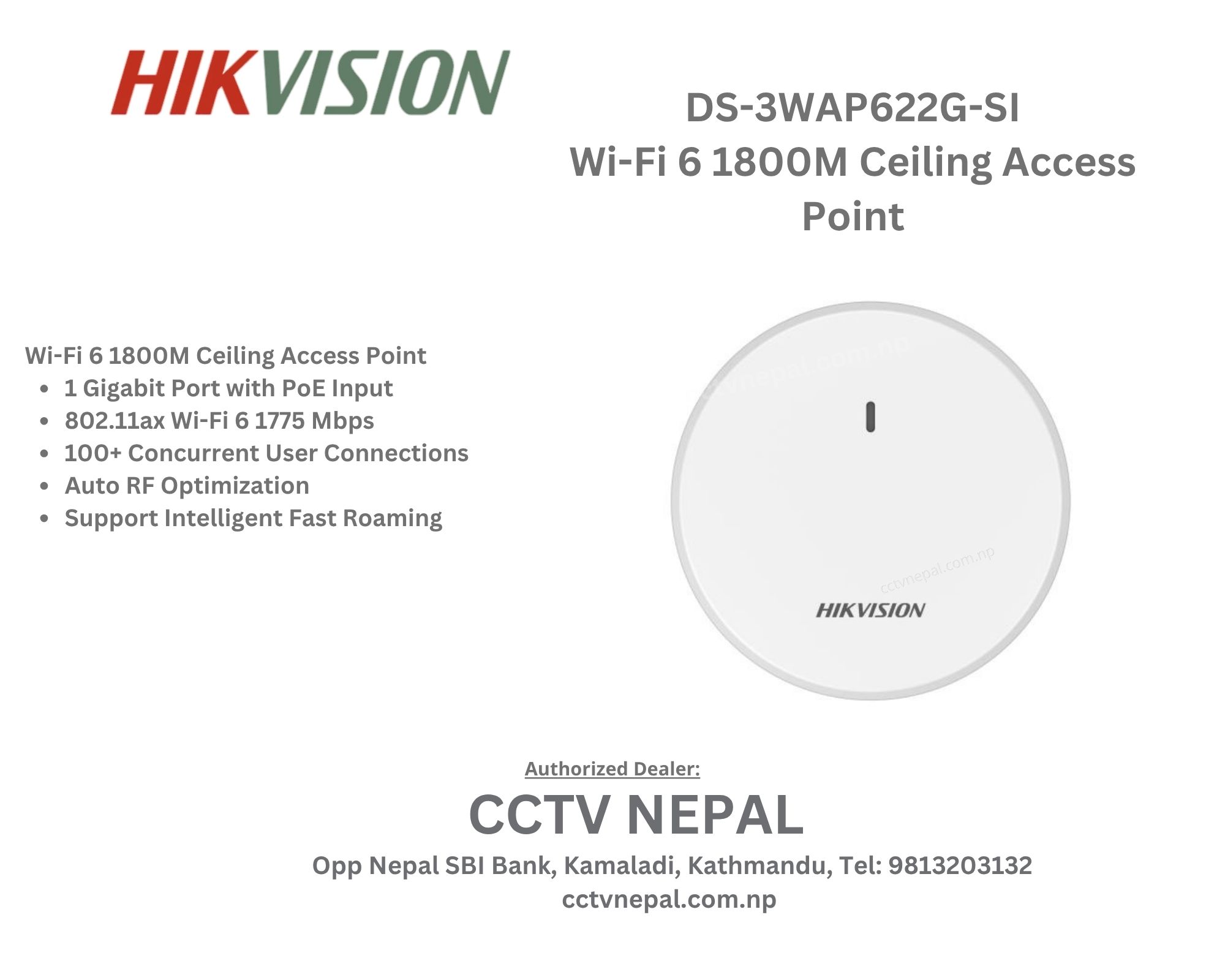 DS-3WAP622G-SI HOT Wi-Fi 6 1800M Ceiling Access Point Featured Image