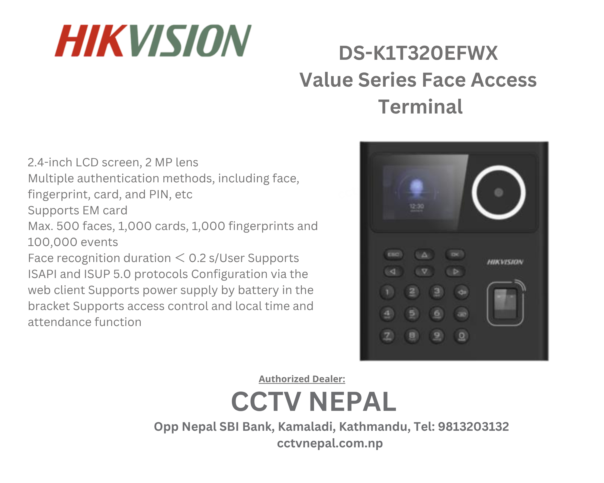 DS-K1T320EFX Value Series Face Access Terminal Featured Image