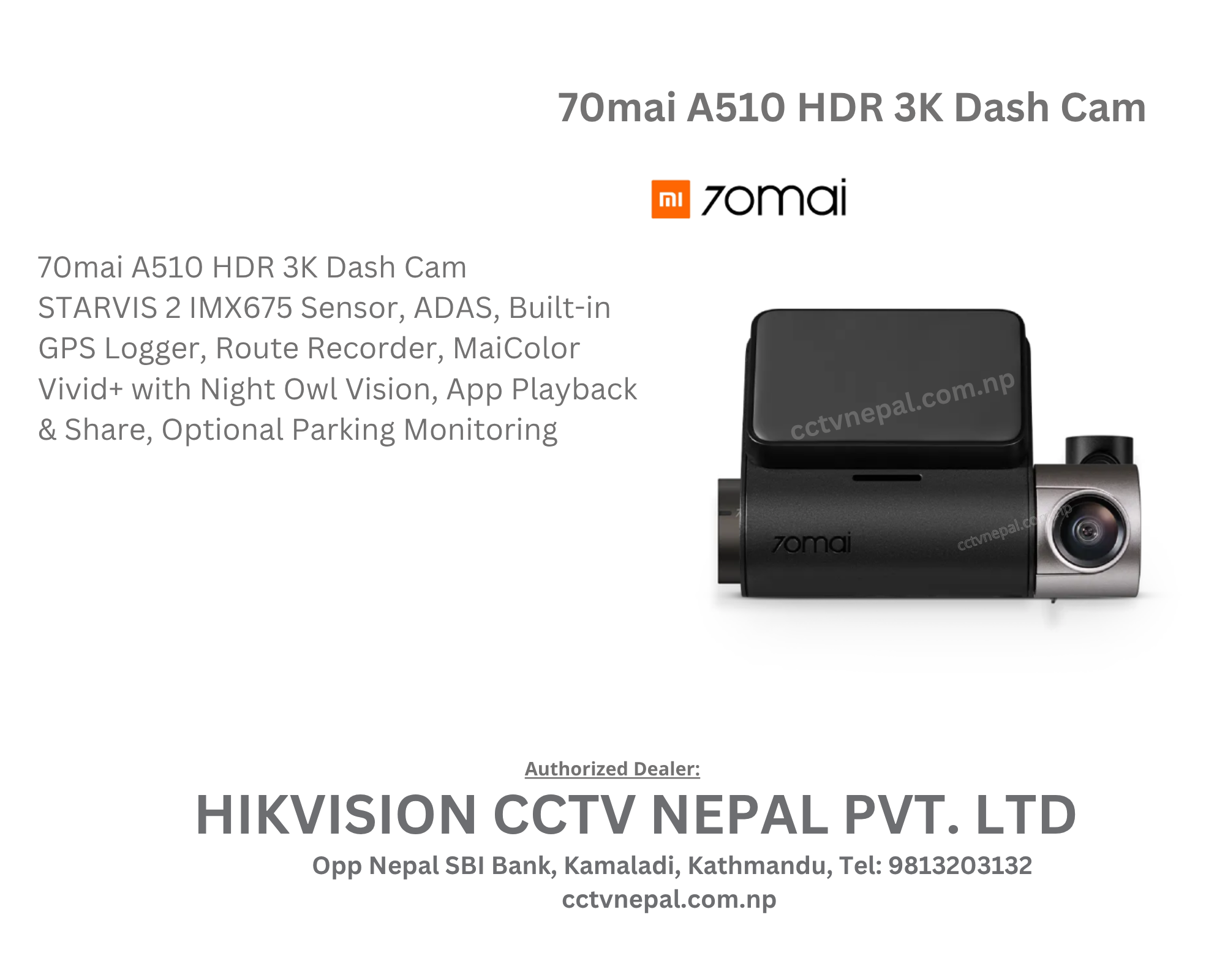 70mai A510 HDR 3K Dash Cam Featured Image