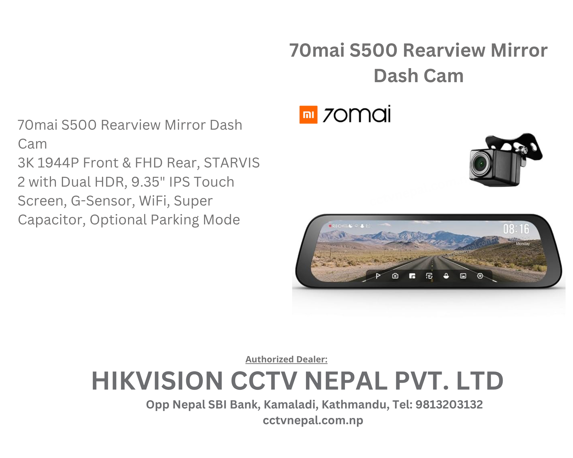 70mai S500 Rearview Mirror Dash Cam Featured Image