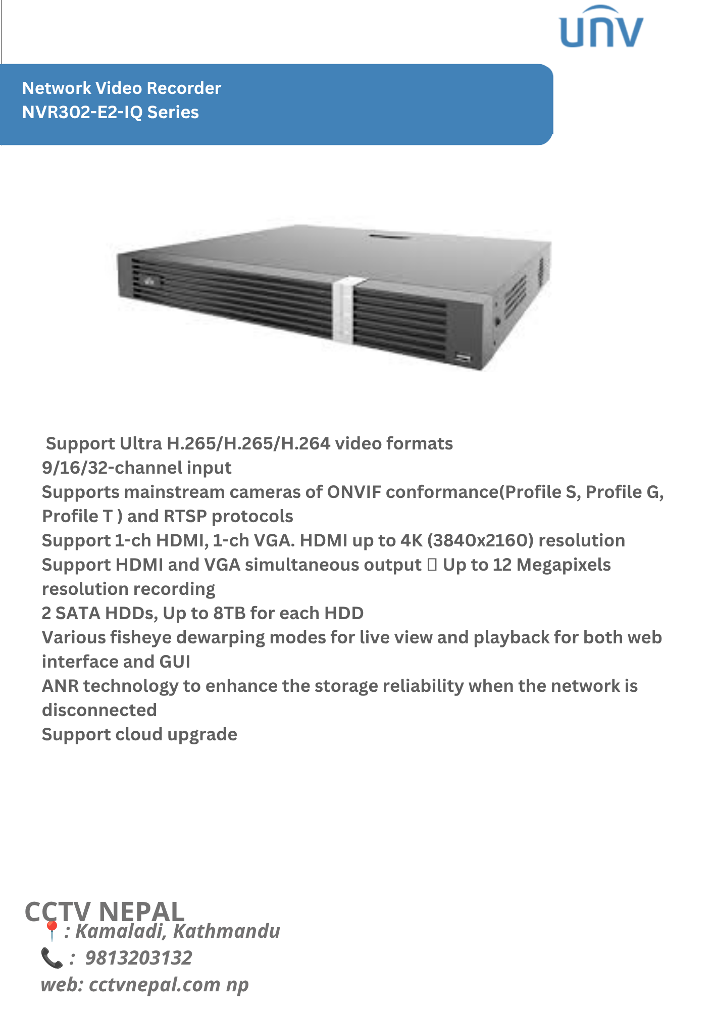 Network Video Recorder NVR302-E2-IQ Series Featured Image