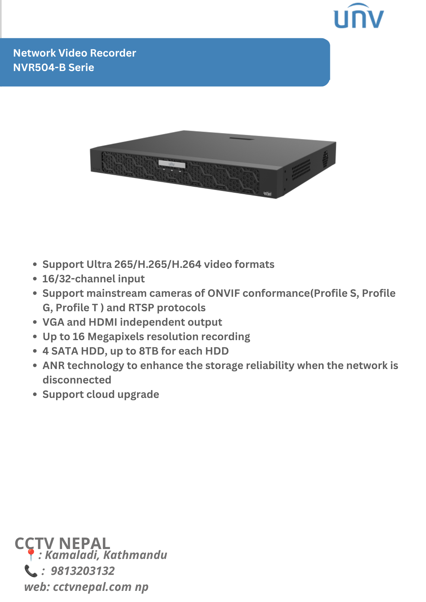 Network Video Recorder NVR504-B Serie Featured Image